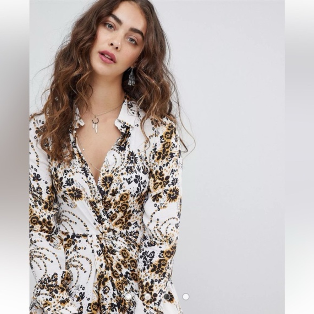 Free People Tough Love Shirt Dress, Size 4